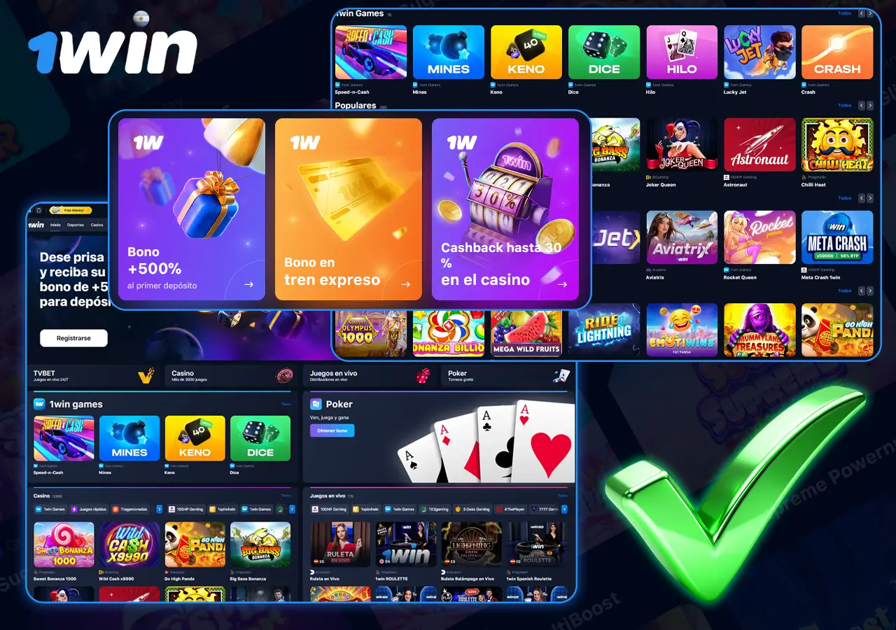1Win Argentina: bono del 500%, más de 12,000 juegos y atención 24/7.